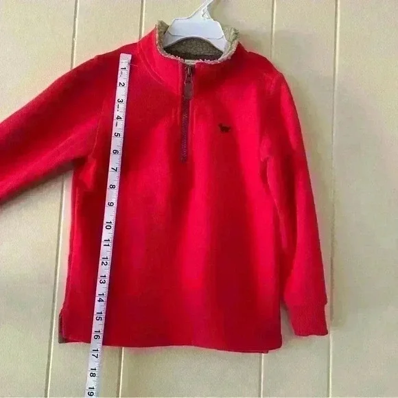Carters Boys Quarter Zip  Fleece Pullover Red  Christmas 4T Fox Accent - Picture 4 of 7
